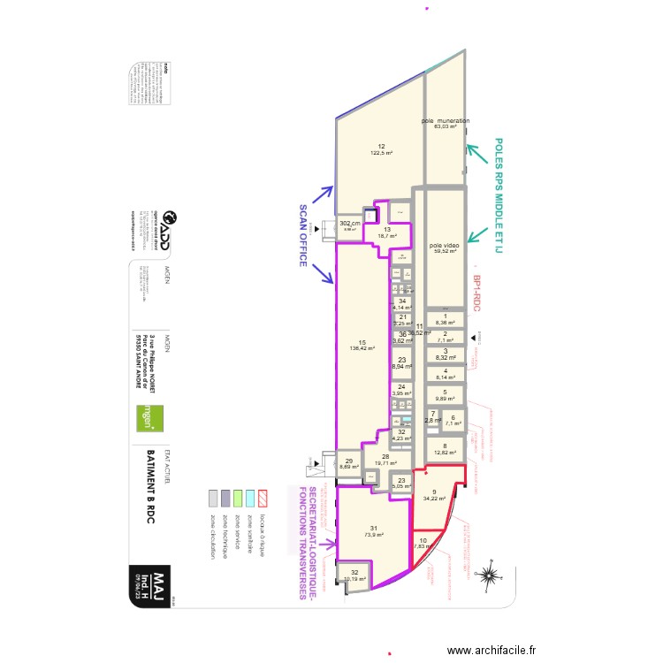 MGEN3. Plan de 47 pièces et 720 m2