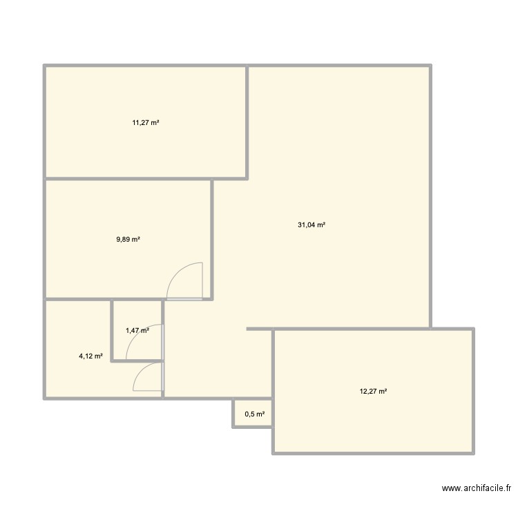 DrCalmette. Plan de 7 pièces et 71 m2