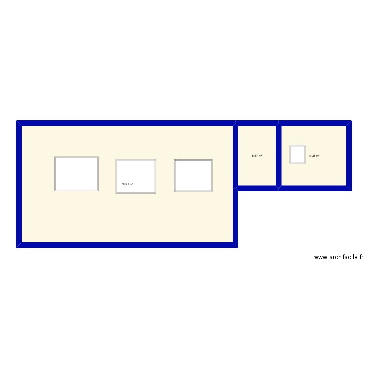 Toitures hangar Bieuzy. Plan de 3 pièces et 88 m2