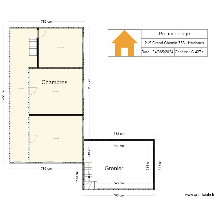 bea +1  détail. Plan de 4 pièces et 109 m2