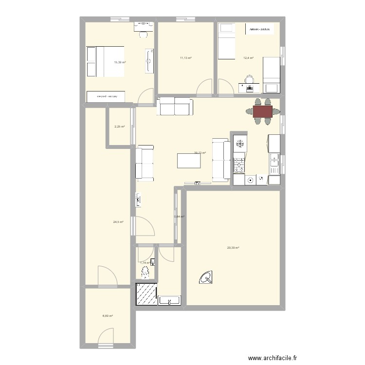 meftah. Plan de 10 pièces et 144 m2