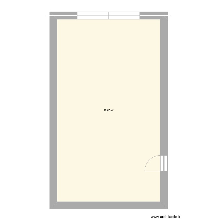 Grange avant pont. Plan de 1 pièce et 78 m2