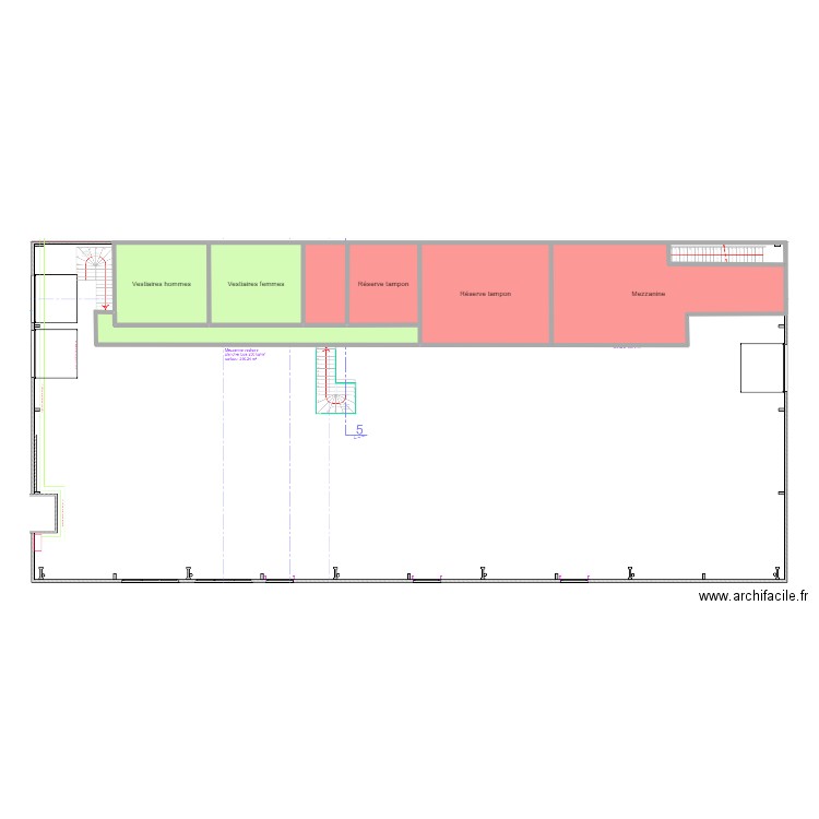 Niveau 1 nouveau. Plan de 8 pièces et 73 m2