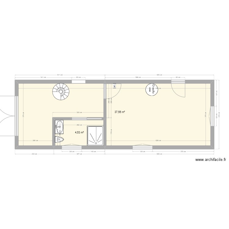 Plan Garage 2. Plan de 2 pièces et 42 m2