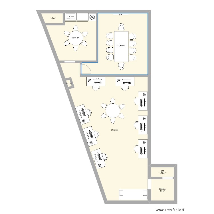 Mouans sartoux. Plan de 7 pièces et 103 m2