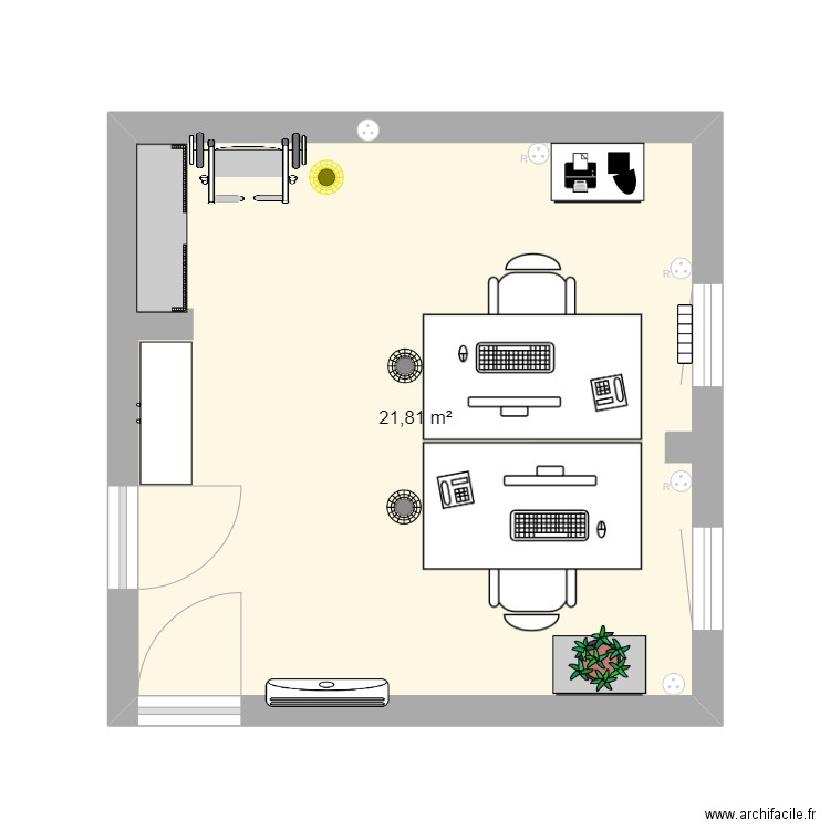 plan des locaux . Plan de 1 pièce et 22 m2