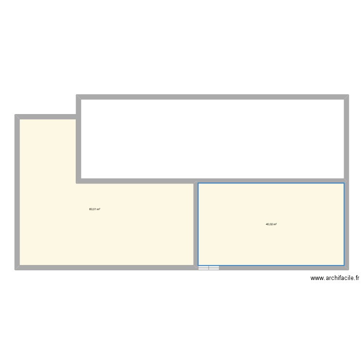 Aux saveurs du fournil. Plan de 2 pièces et 100 m2