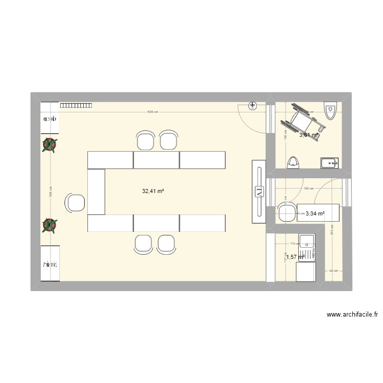 74 Bordes bis. Plan de 4 pièces et 41 m2