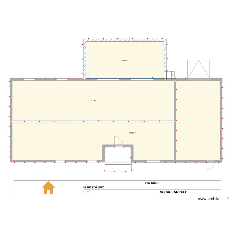 Gajan. Plan de 3 pièces et 219 m2