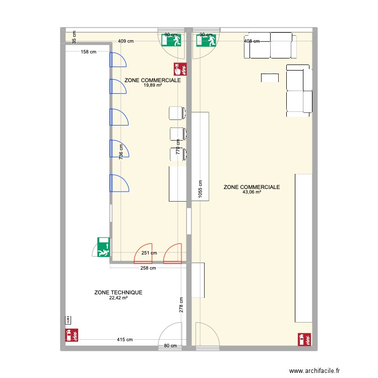 SQ BAYONNE 2025 V2 ACCESS. Plan de 3 pièces et 85 m2