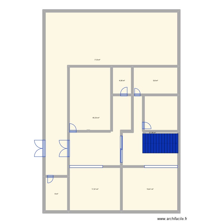 AMERINA. Plan de 8 pièces et 203 m2