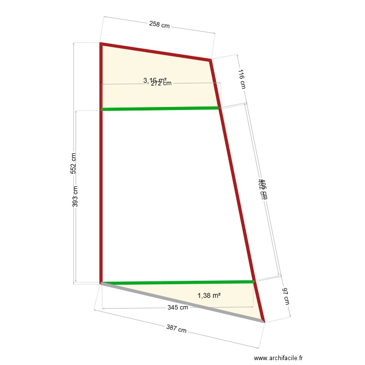 auvent macabou. Plan de 2 pièces et 5 m2