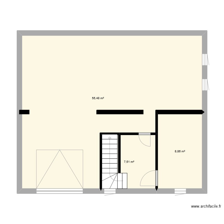 Maison Triel - SS. Plan de 3 pièces et 72 m2