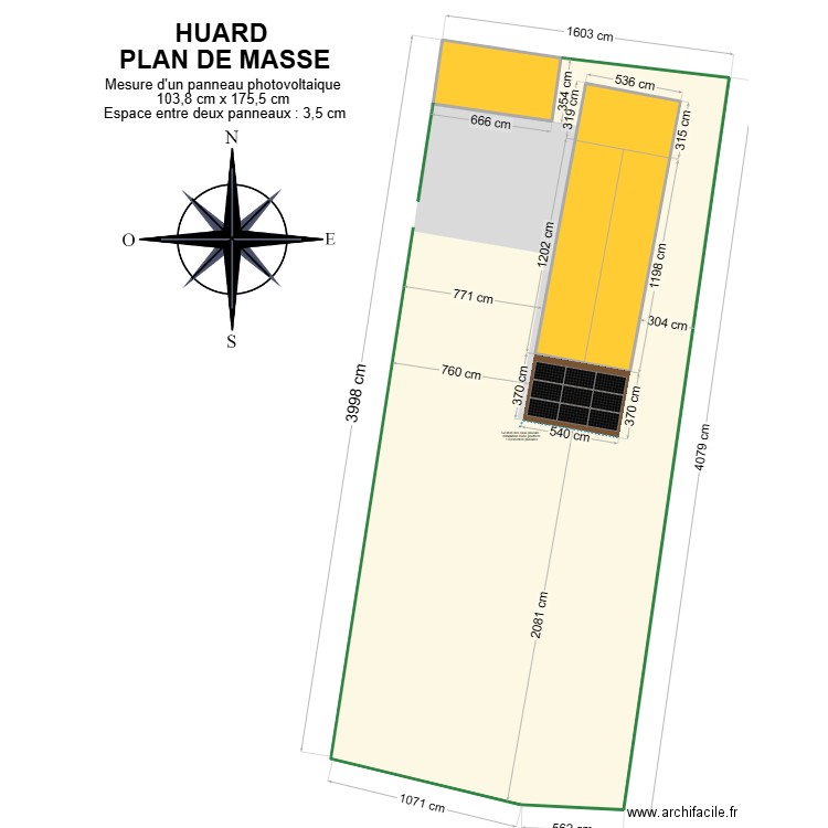 HUARD ALLUARD PLAN DE MASSE . Plan de 2 pièces et 103 m2