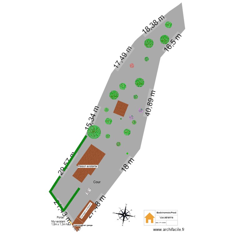 Vue aérienne. Plan de 6 pièces et 169 m2