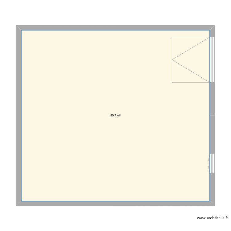 maison. Plan de 1 pièce et 91 m2