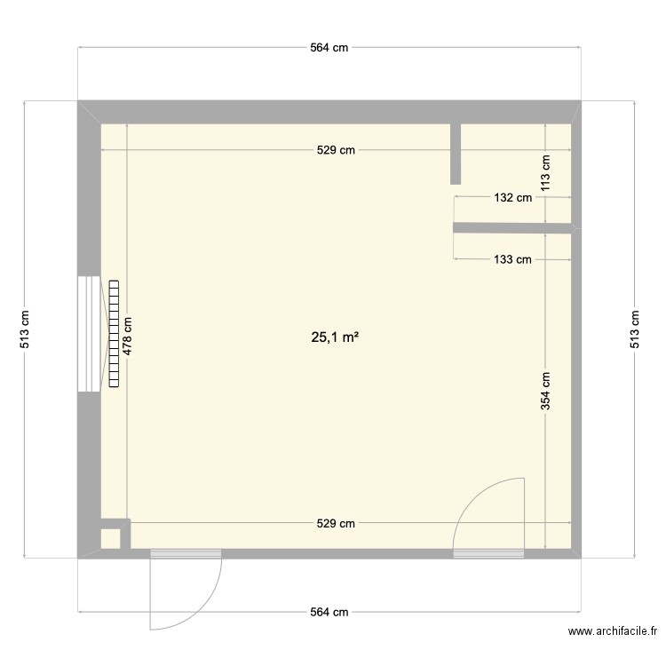 delphinologies. Plan de 1 pièce et 25 m2