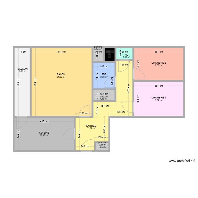 75015. Plan de 12 pièces et 75 m2