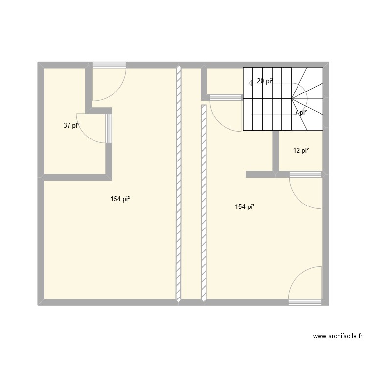 Actuel. Plan de 6 pièces et 36 m2