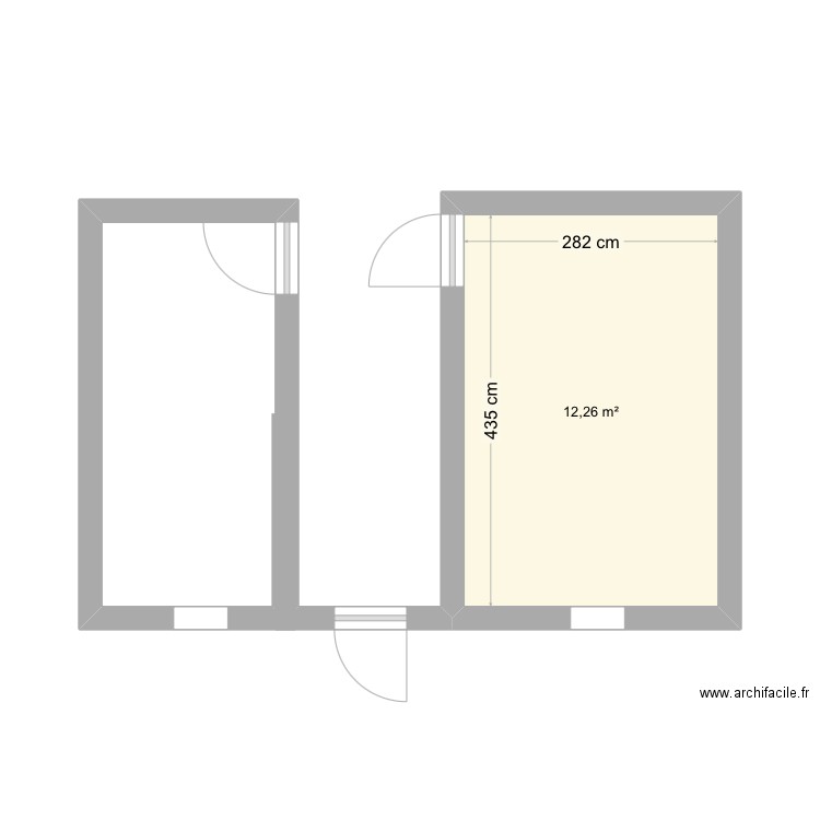 Lully . Plan de 1 pièce et 12 m2