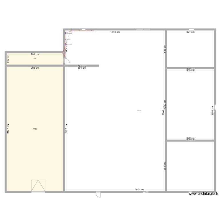 maison 1. Plan de 3 pièces et 955 m2