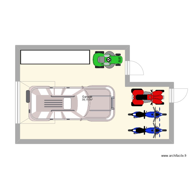 Garage peyrole. Plan de 1 pièce et 38 m2