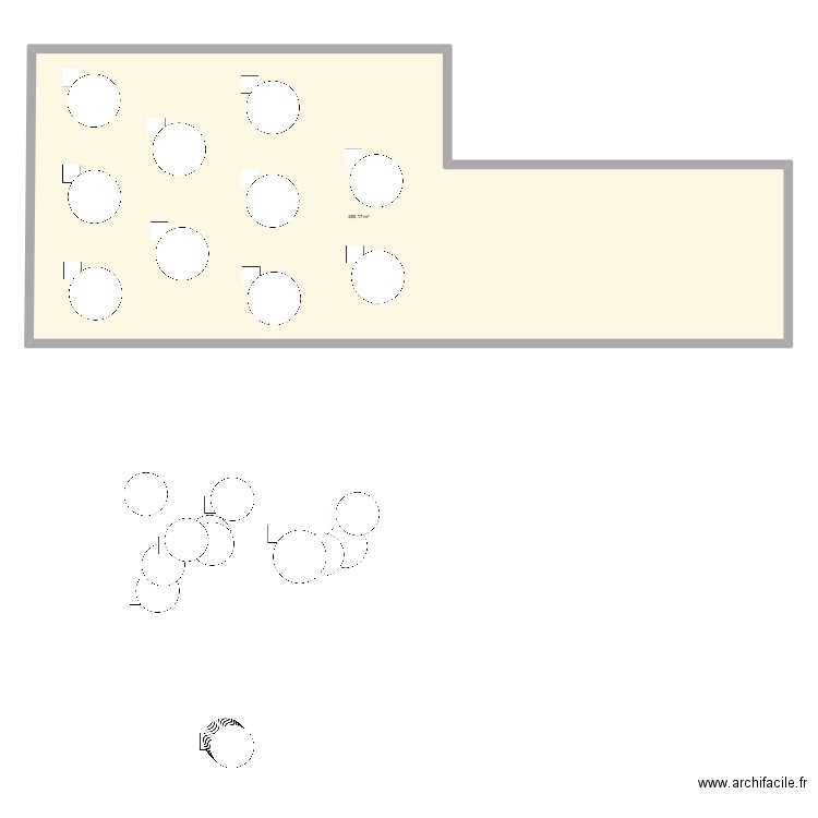 Mariage . Plan de 1 pièce et 205 m2