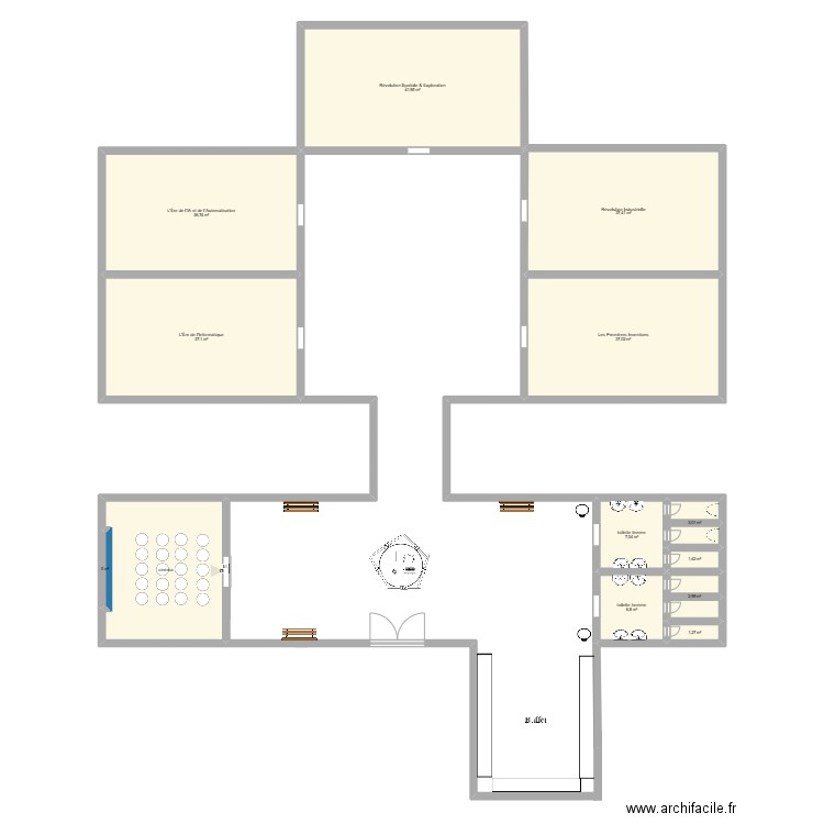 musée fr. Plan de 13 pièces et 239 m2