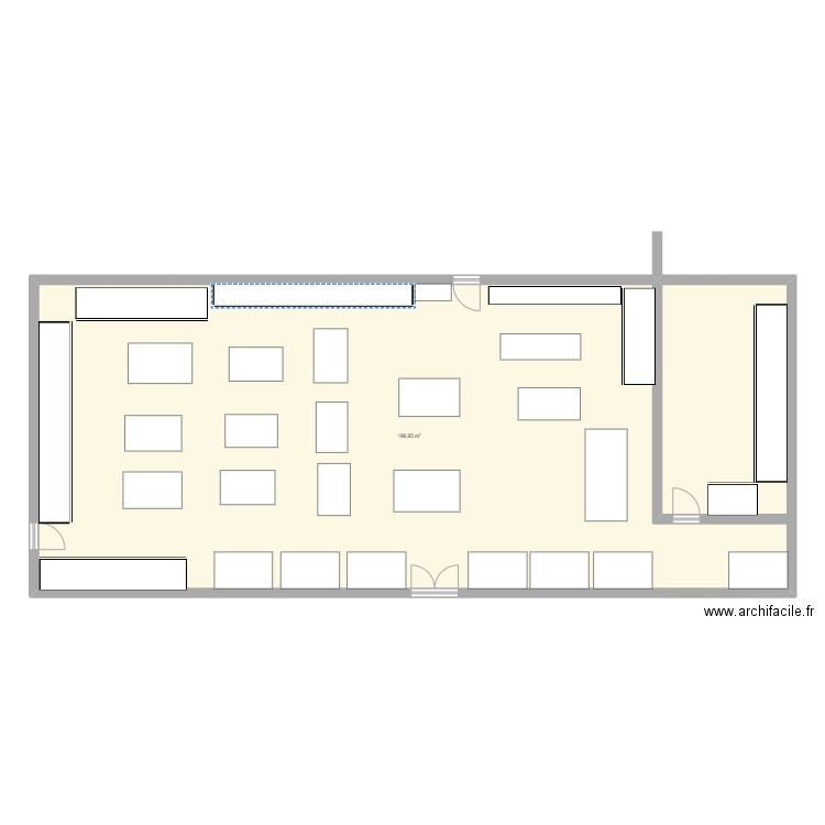 Boulot. Plan de 1 pièce et 200 m2