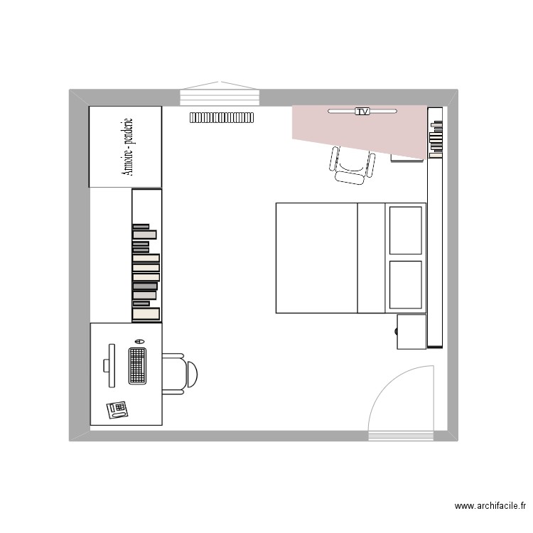 ch martin. Plan de 1 pièce et 18 m2