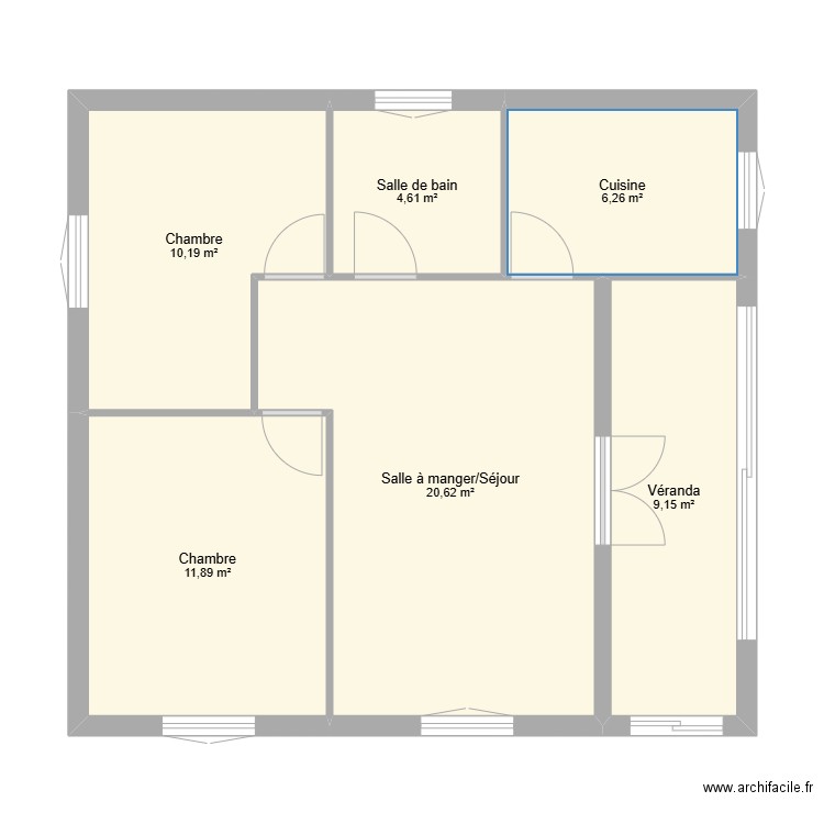 MARRAILLAC. Plan de 6 pièces et 63 m2