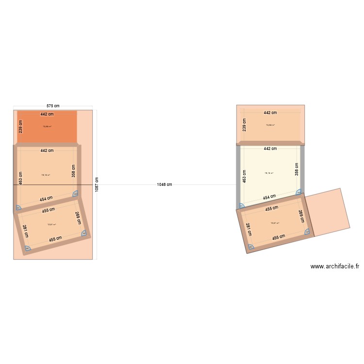 extension terrasse. Plan de 6 pièces et 82 m2