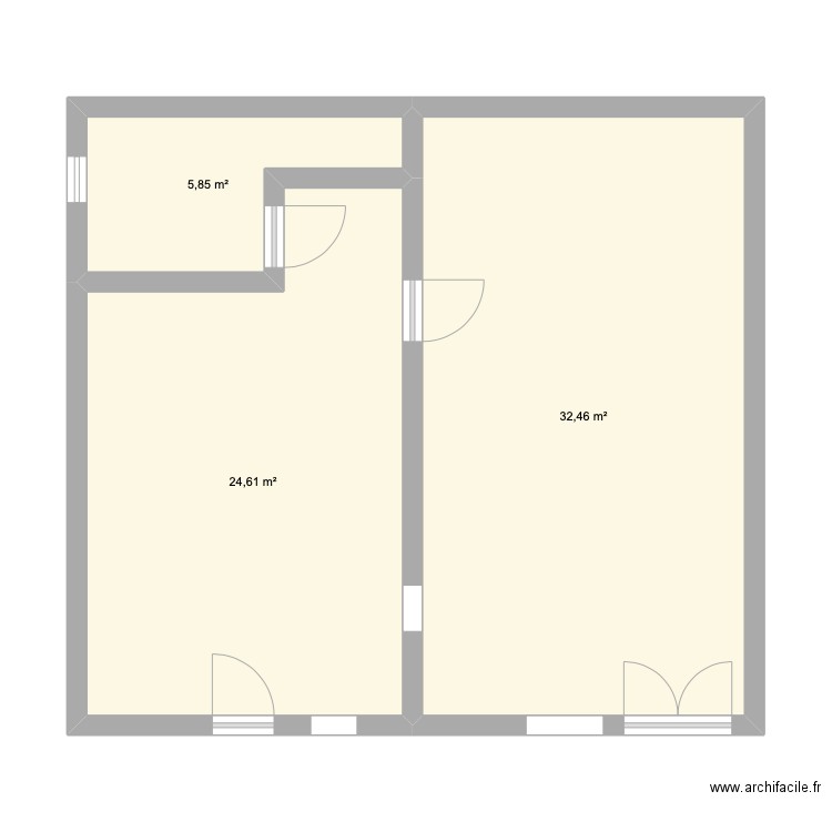 ferme pellafol. Plan de 3 pièces et 63 m2