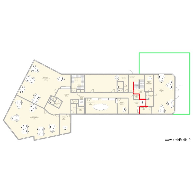 cuisine Vienne. Plan de 24 pièces et 684 m2