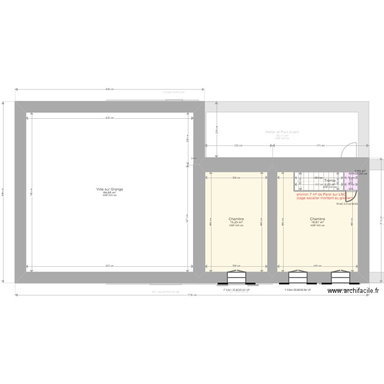 LASNE Christophe. Plan de 13 pièces et 225 m2