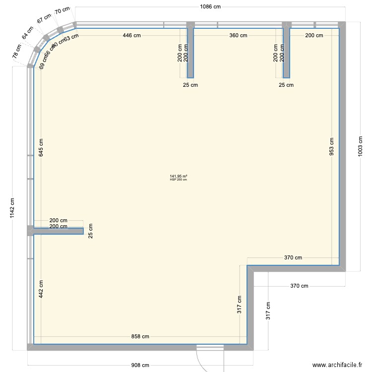 Hyde. Plan de 1 pièce et 142 m2