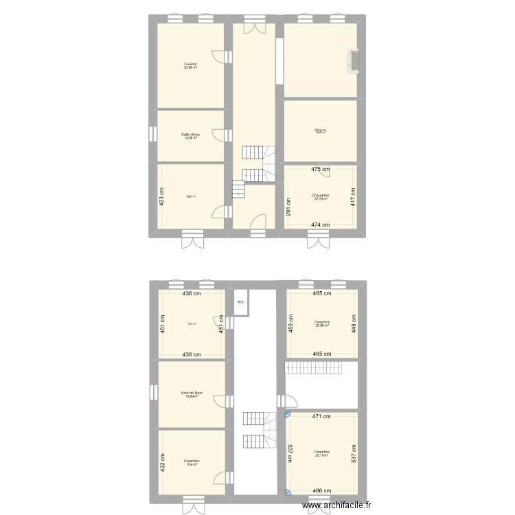 Maison Cazaux. Plan de 11 pièces et 200 m2