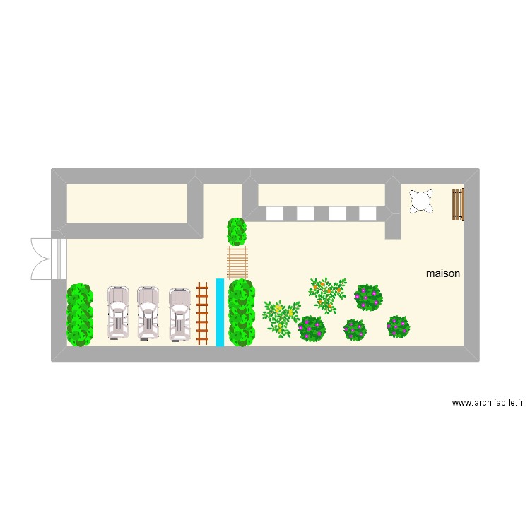 Zoning extérieur suzy. Plan de 3 pièces et 17 m2