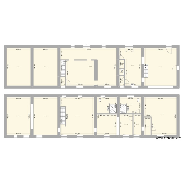 Maffe. Plan de 19 pièces et 465 m2