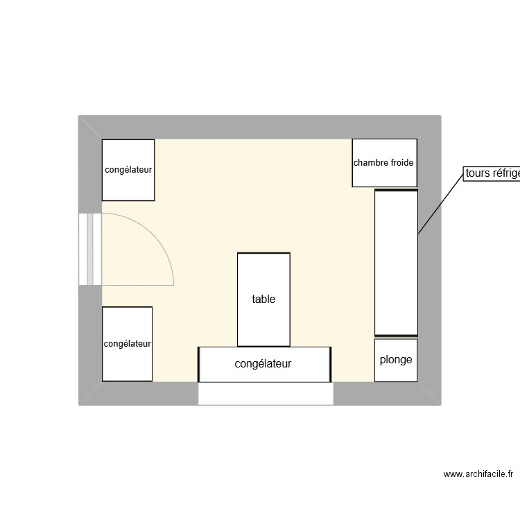 cuisine boulot . Plan de 1 pièce et 9 m2