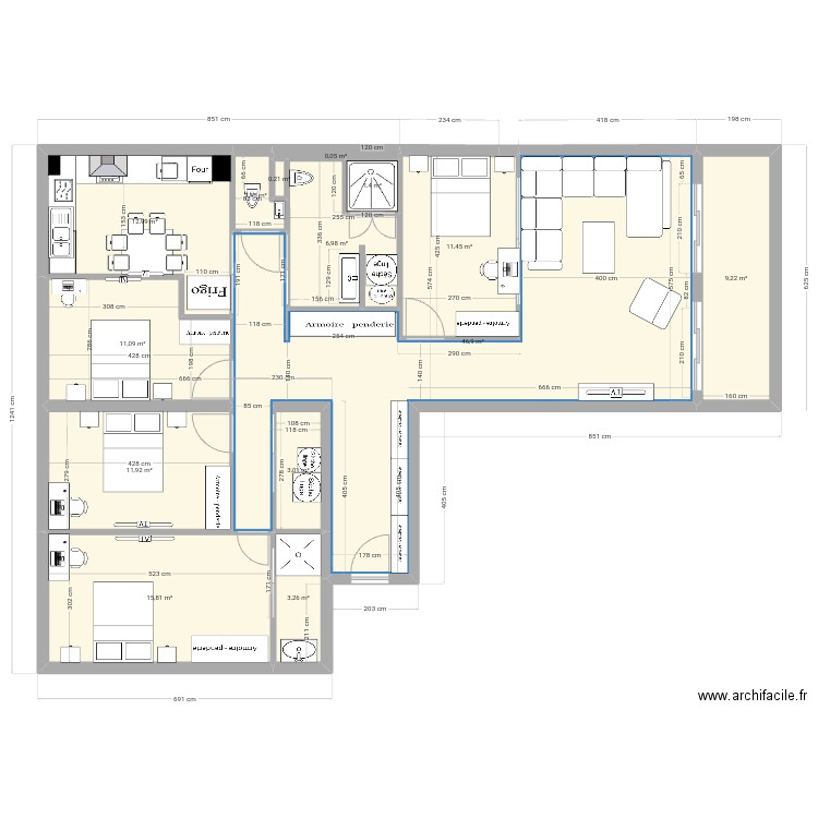  LES IBIS 2EME dernier 21NOV2024 SYNDIC. Plan de 14 pièces et 136 m2