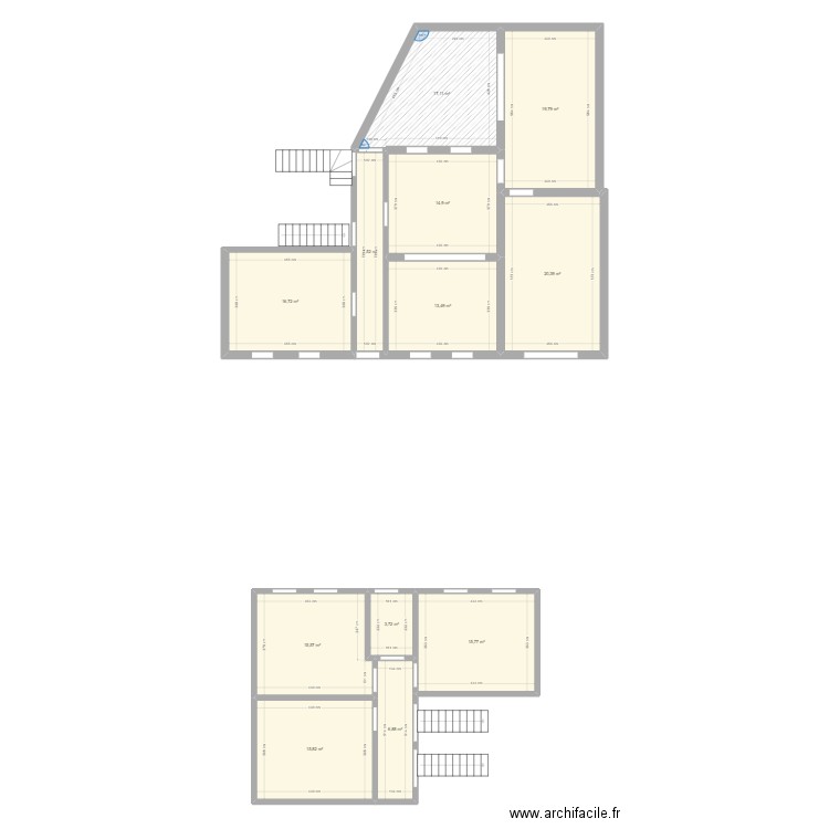 FOUR A CHAUX RDC. Plan de 12 pièces et 168 m2