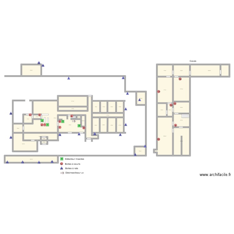 Le 830. Plan de 37 pièces et 329 m2