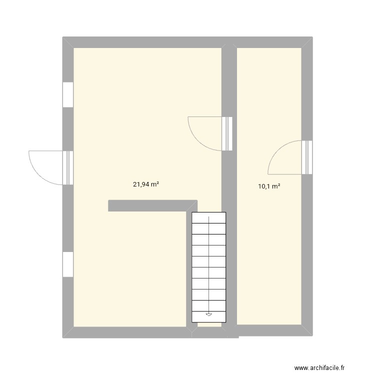 Plan1. Plan de 2 pièces et 32 m2