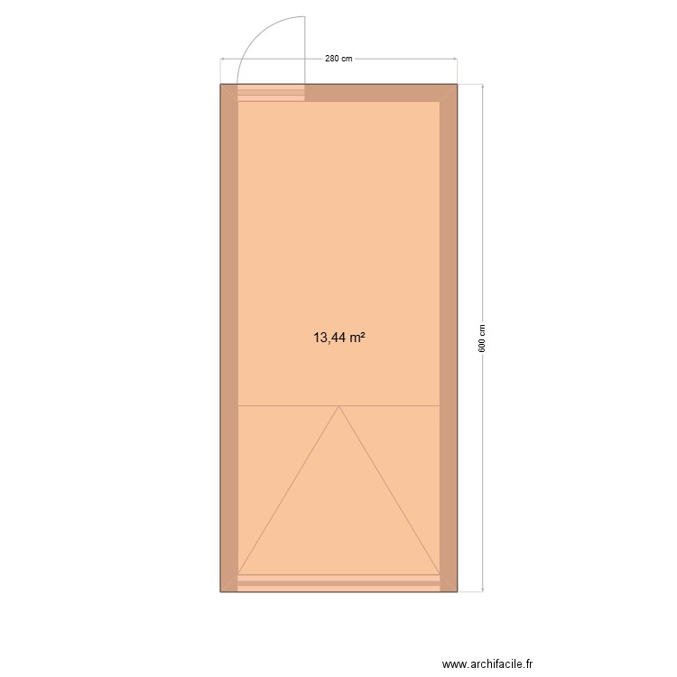 garage. Plan de 1 pièce et 13 m2