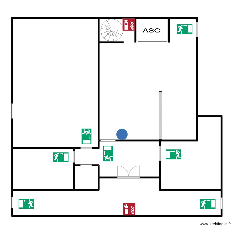 MAIRIE RDC. Plan de 7 pièces et 248 m2