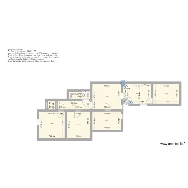 4442 Henri-Julien. Plan de 8 pièces et 71 m2