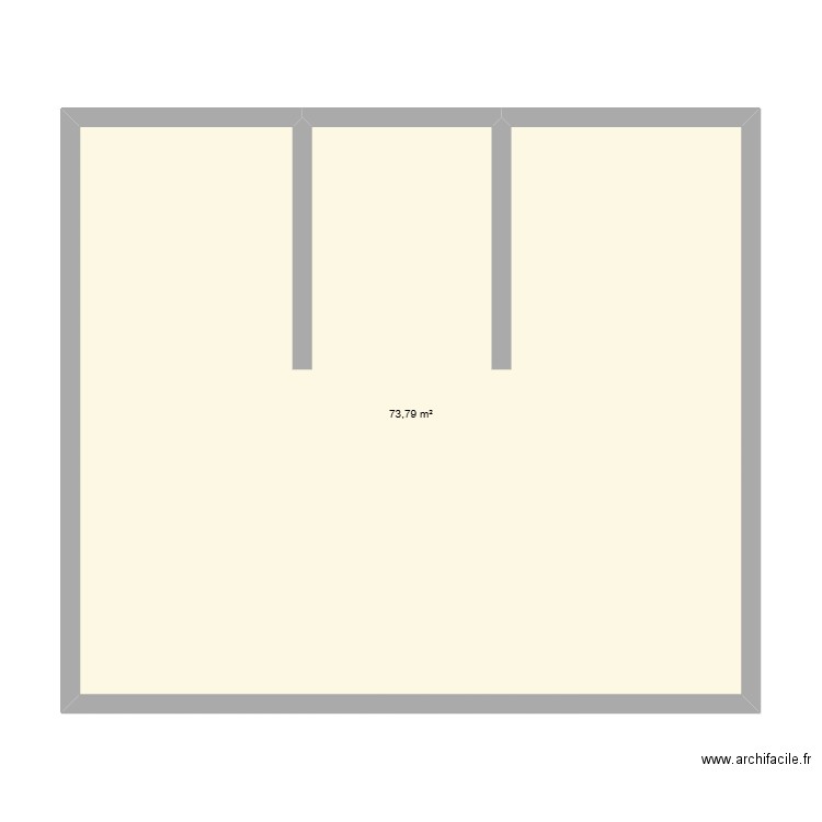 ETAGE. Plan de 1 pièce et 74 m2