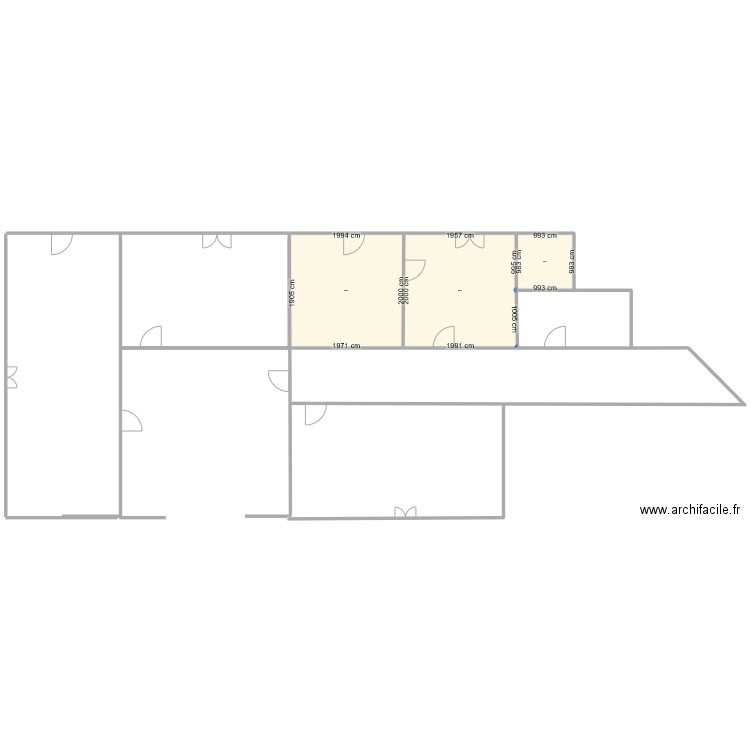 Pavillion. Plan de 3 pièces et 888 m2