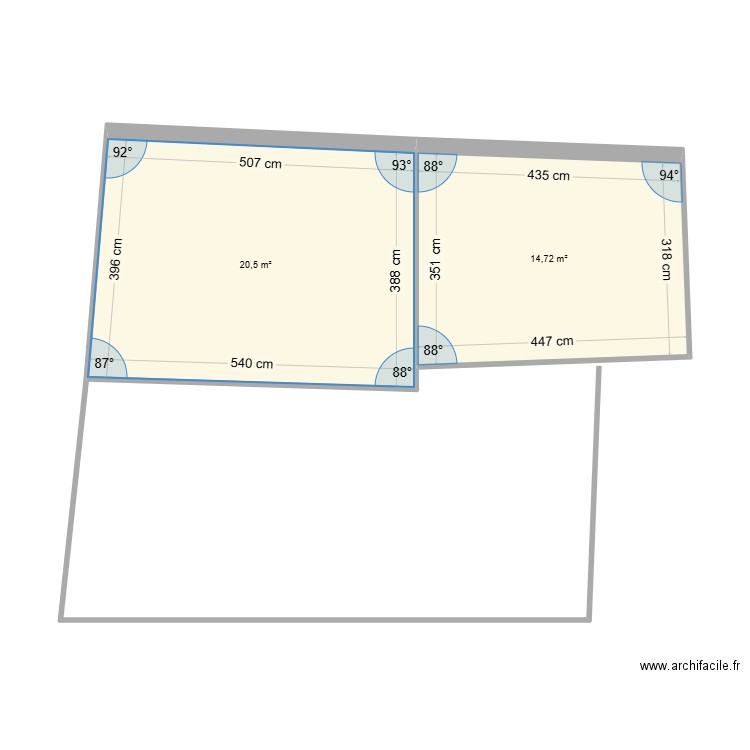 boussayA. Plan de 2 pièces et 35 m2